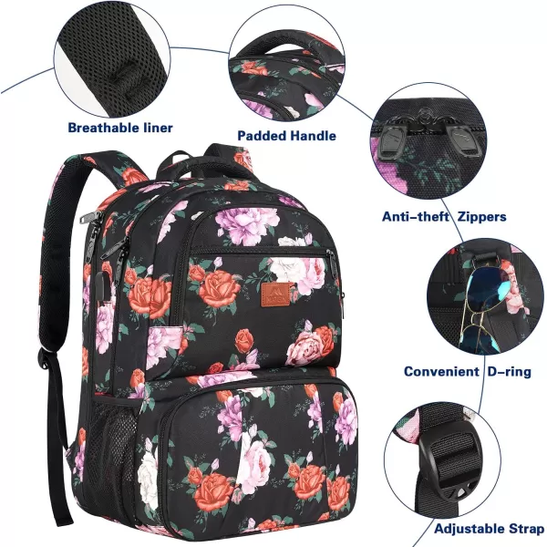 MATEIN Lunch Backpack 17 inch Insulated Cooler Backpack with USB Charging Port for Women Men Water Resistant College Lunch Box Backpack with Laptop Compartment for Work Picnic Travel Beach GiftsMulticoloured
