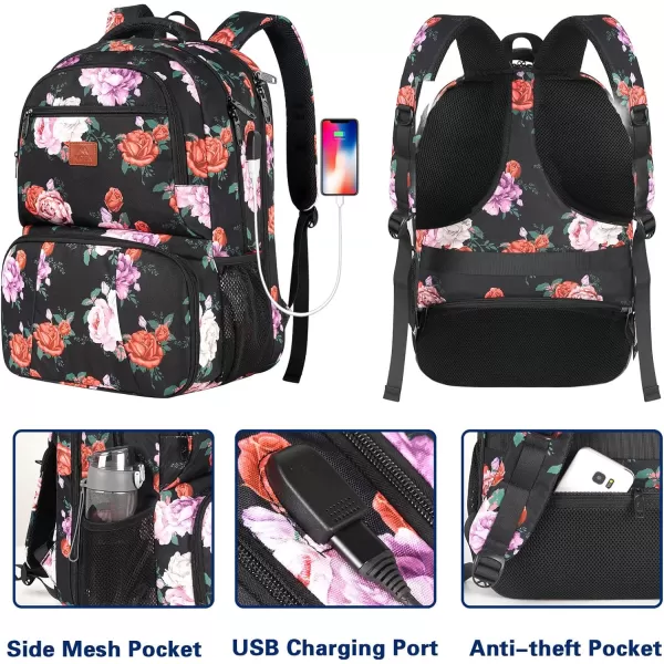 MATEIN Lunch Backpack 17 inch Insulated Cooler Backpack with USB Charging Port for Women Men Water Resistant College Lunch Box Backpack with Laptop Compartment for Work Picnic Travel Beach GiftsMulticoloured