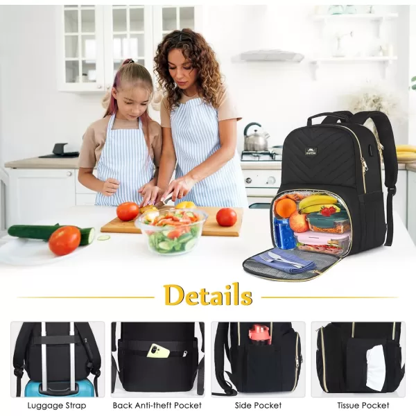 MATEIN Lunch Backpack Insulated Cooler Backpack with Lunch Box Fits 156 Inch Laptop Waterproof Nurse Backpack Teacher Lunch Bag with USB Port for Work Business Travel Hiking PurpleBlack