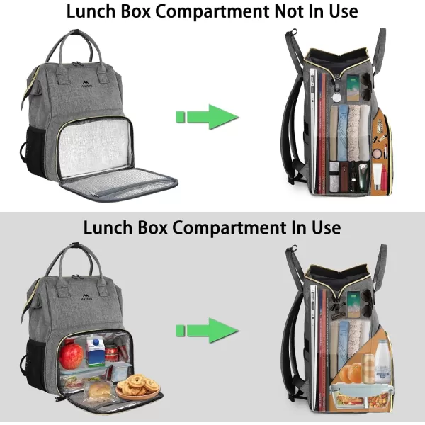 MATEIN Lunch Backpack for Men Women 17 Inch Large Insulated Cooler Backpack with USB Charging Port Water Resistant Lunch Box Backpack Travel Laptop Backpack for Men Work Picnic College Nurse BlackAustere Grey