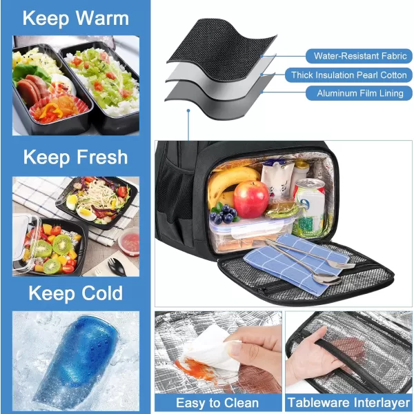 MATEIN Mens Backpack for Work Water Resistant Lunch Box Backpack Fits 18 Inch Laptop Flight Approved Travel Backpack with Luggage Sleve Extra Large Insulated Cooler Backpack Gift for AdultCharcoal Grey