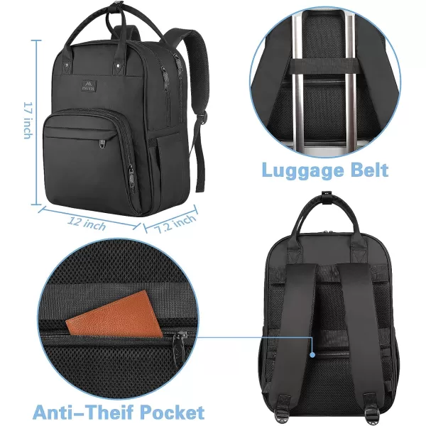 MATEIN Nursing Bag for Nurses 17 Inch Extra Large Waterproof Laptop Backpack Nurse Backpack with Removable Organizer Anti Theft Padded Womens Work Clinical Bag for Business College Travel HomeBlack