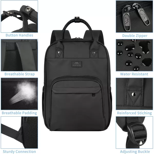 MATEIN Nursing Bag for Nurses 17 Inch Extra Large Waterproof Laptop Backpack Nurse Backpack with Removable Organizer Anti Theft Padded Womens Work Clinical Bag for Business College Travel HomeBlack
