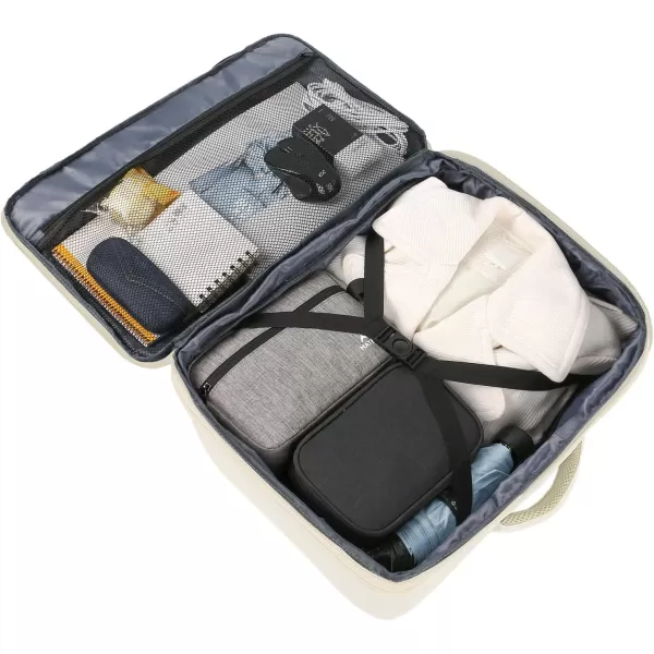 MATEIN Travel Backpack Personal Item Size Carry on Backpack for Airplanes Simple Backpack with Trolley Sleeve Gifts for International Travelers 35L Peacock BlueLight Beige