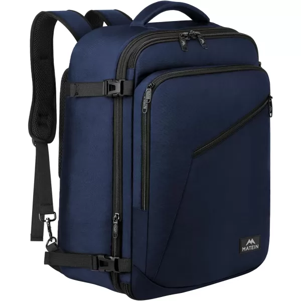 MATEIN Travel Backpack Personal Item Size Carry on Backpack for Airplanes Simple Backpack with Trolley Sleeve Gifts for International Travelers 35L Peacock BlueBlue