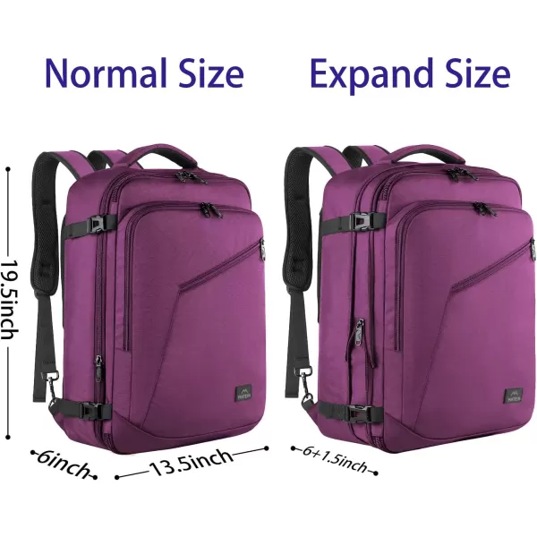 MATEIN Travel Backpack Personal Item Size Carry on Backpack for Airplanes Simple Backpack with Trolley Sleeve Gifts for International Travelers 35L Peacock BluePurple