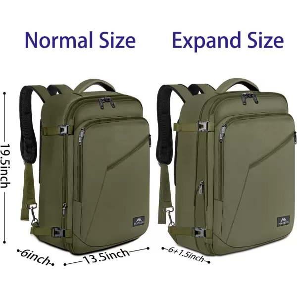 MATEIN Travel Backpack Personal Item Size Carry on Backpack for Airplanes Simple Backpack with Trolley Sleeve Gifts for International Travelers 35L Peacock BlueOlive Green