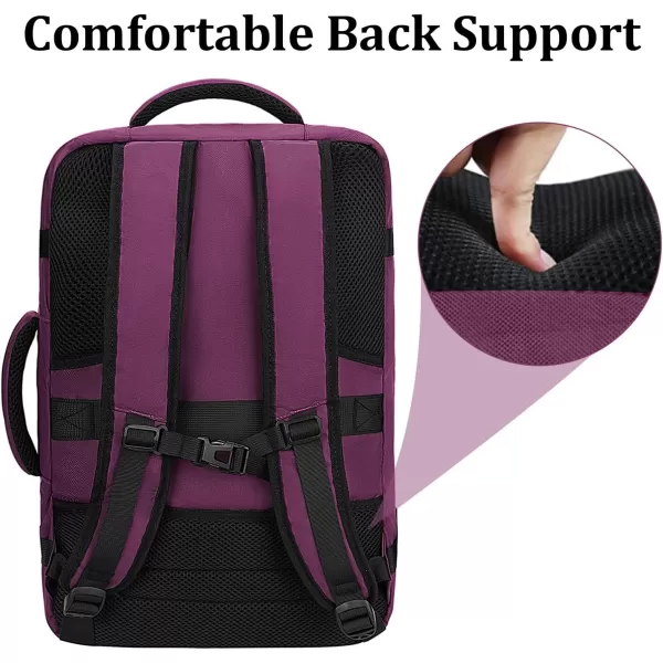 MATEIN Travel Backpack Personal Item Size Carry on Backpack for Airplanes Simple Backpack with Trolley Sleeve Gifts for International Travelers 35L Peacock BluePurple