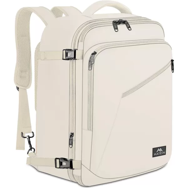 MATEIN Travel Backpack Personal Item Size Carry on Backpack for Airplanes Simple Backpack with Trolley Sleeve Gifts for International Travelers 35L Peacock BlueLight Beige