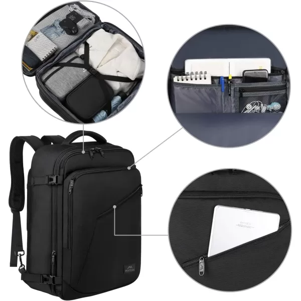 MATEIN Travel Backpack Personal Item Size Carry on Backpack for Airplanes Simple Backpack with Trolley Sleeve Gifts for International Travelers 35L Peacock BlueBlack