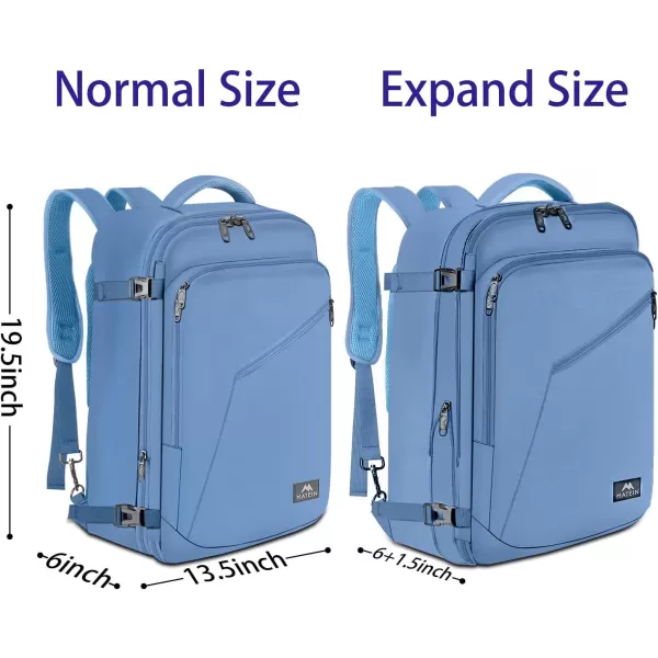 MATEIN Travel Backpack Personal Item Size Carry on Backpack for Airplanes Simple Backpack with Trolley Sleeve Gifts for International Travelers 35L Peacock BlueLight Blue