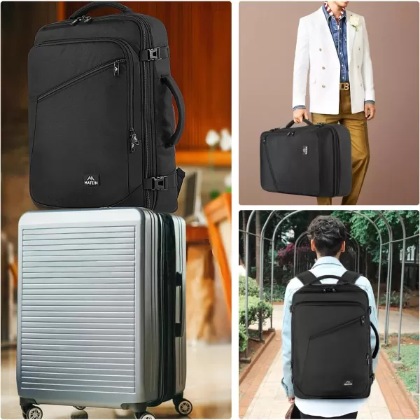 MATEIN Travel Backpack Personal Item Size Carry on Backpack for Airplanes Simple Backpack with Trolley Sleeve Gifts for International Travelers 35L Peacock BlueBlack