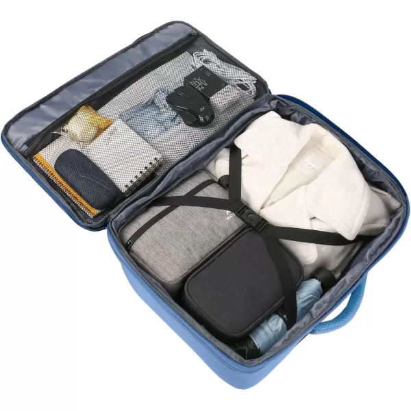 MATEIN Travel Backpack Personal Item Size Carry on Backpack for Airplanes Simple Backpack with Trolley Sleeve Gifts for International Travelers 35L Peacock BlueLight Blue