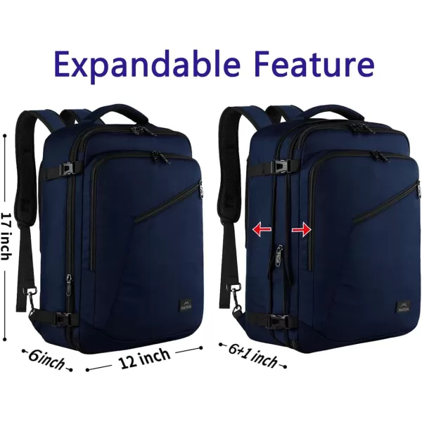 MATEIN Travel Backpack Personal Item Size Carry on Backpack for Airplanes Simple Backpack with Trolley Sleeve Gifts for International Travelers 35L Peacock BlueBlue