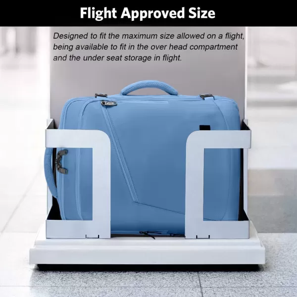 MATEIN Travel Backpack Personal Item Size Carry on Backpack for Airplanes Simple Backpack with Trolley Sleeve Gifts for International Travelers 35L Peacock BlueLight Blue