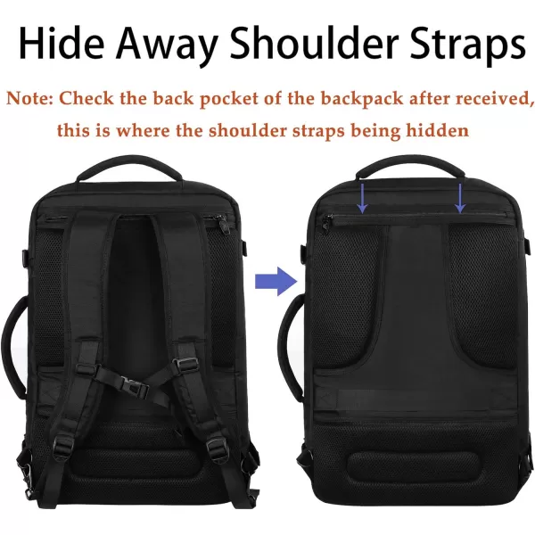 MATEIN Travel Backpack Personal Item Size Carry on Backpack for Airplanes Simple Backpack with Trolley Sleeve Gifts for International Travelers 35L Peacock BlueBlack