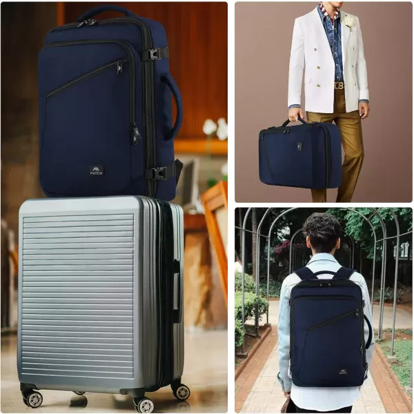 MATEIN Travel Backpack Personal Item Size Carry on Backpack for Airplanes Simple Backpack with Trolley Sleeve Gifts for International Travelers 35L Peacock BlueBlue