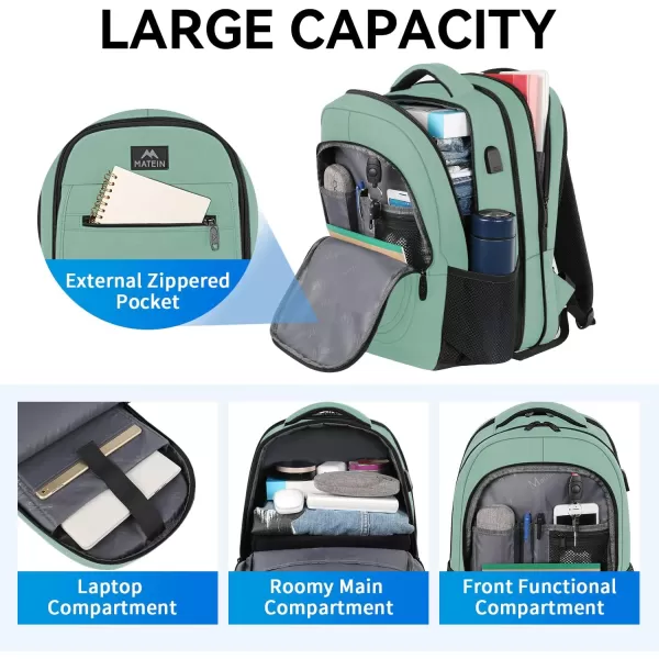 MATEIN Travel Backpack for Women Expandable 156 inch Laptop Backpack with USB Charging Port Large Anti Theft Business Computer Bag Water Resistant College Backpack Gift for Women Men PurpleCyan