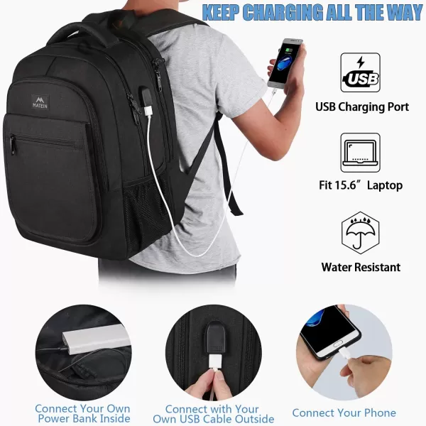 MATEIN Travel Backpack for Women Expandable 156 inch Laptop Backpack with USB Charging Port Large Anti Theft Business Computer Bag Water Resistant College Backpack Gift for Women Men PurpleBlack