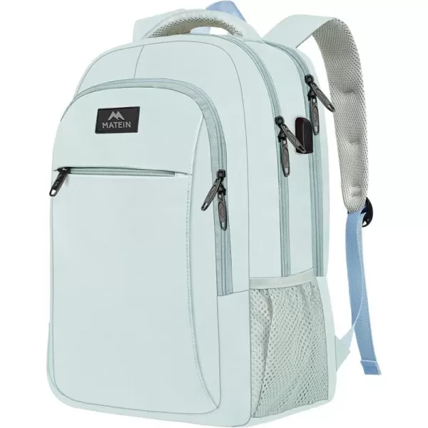 MATEIN 156 inch Laptop Backpack Cute Slim Computer Travel Backpack with USB Port Carry On Casual Daypack Bag Gifts for Women Teacher Nurse PinkLight Blue