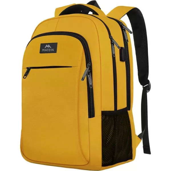 MATEIN 156 inch Laptop Backpack Cute Slim Computer Travel Backpack with USB Port Carry On Casual Daypack Bag Gifts for Women Teacher Nurse PinkYellow