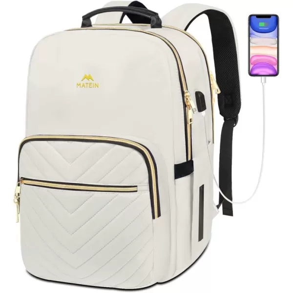 MATEIN 17 Inch Laptop Backpack Womens Travel Laptop Backpack with RFID Pocket Large Water Resistant College Teacher Nurse Work Bag Lightweight Daypack Computer Bagpack with USB Charging Port PurpleWhite