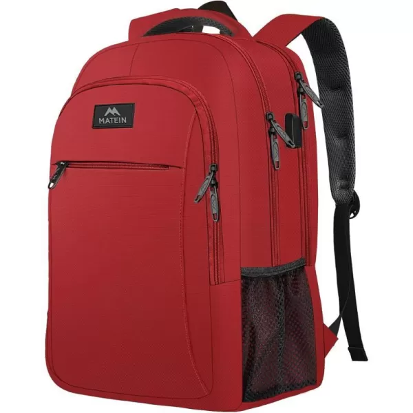 MATEIN Beige Laptop Backpack 156 Inch Lightweight Sturdy Bag for College Supplies with USB Charging Port Water Resistant Anti Theft Travel Computer Daypack Fashion Work Nurse Bag Gift for WomenViva Magenta