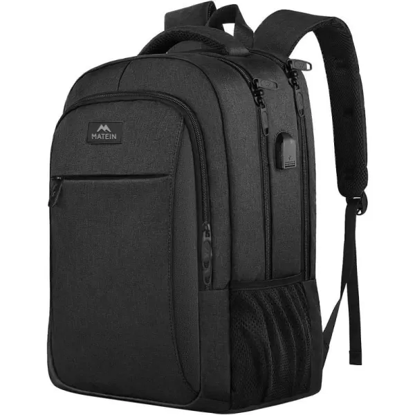 MATEIN Beige Laptop Backpack 156 Inch Lightweight Sturdy Bag for College Supplies with USB Charging Port Water Resistant Anti Theft Travel Computer Daypack Fashion Work Nurse Bag Gift for WomenBlack Charcoal