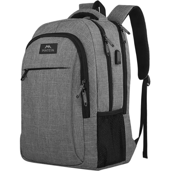MATEIN Beige Laptop Backpack 156 Inch Lightweight Sturdy Bag for College Supplies with USB Charging Port Water Resistant Anti Theft Travel Computer Daypack Fashion Work Nurse Bag Gift for WomenAustere Grey