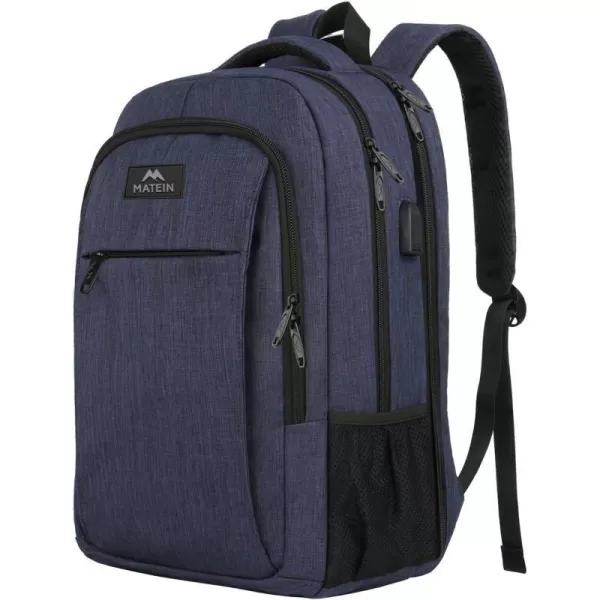 MATEIN Beige Laptop Backpack 156 Inch Lightweight Sturdy Bag for College Supplies with USB Charging Port Water Resistant Anti Theft Travel Computer Daypack Fashion Work Nurse Bag Gift for WomenNavy Blue
