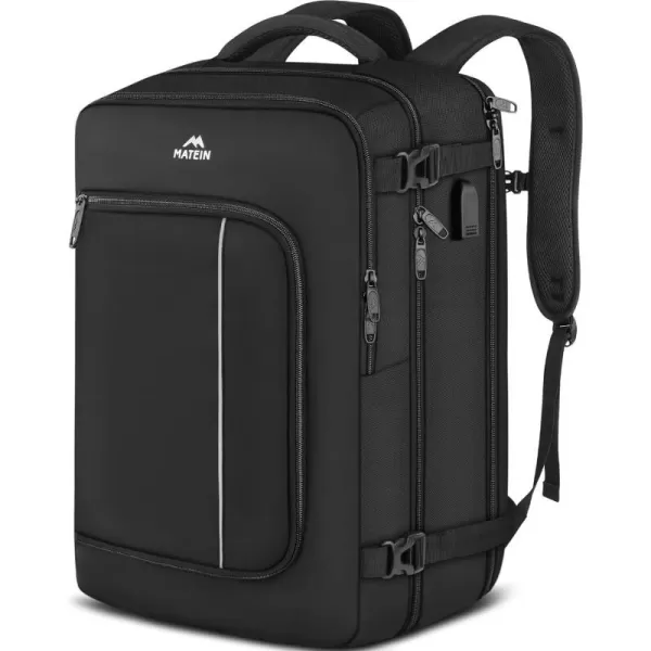 MATEIN Carry on Backpack for Airplanes 17 inch Travel Backpack with USB Charging Port for Women Light Flight Approved Suitcase Backpacks Overnight Bag for Business College Travel BeigeBlack