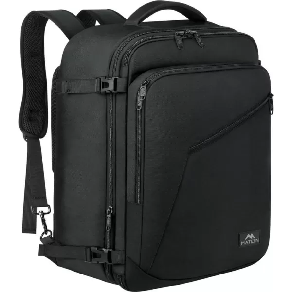 MATEIN Carry on Backpack for Women 40L Heavy Duty Travel Backpack Airplane Approved Expandable Simple Fashion Backpack for Women Frequent Traveler Gifts Light PurpleXXLarge Black