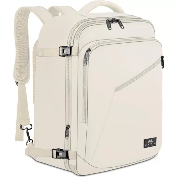 MATEIN Carry on Backpack for Women 40L Heavy Duty Travel Backpack Airplane Approved Expandable Simple Fashion Backpack for Women Frequent Traveler Gifts Light PurpleXXLarge Light Beige