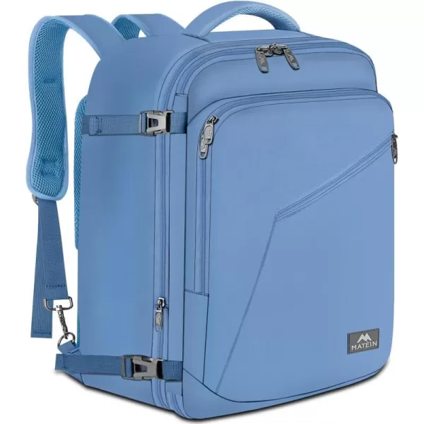 MATEIN Carry on Backpack for Women 40L Heavy Duty Travel Backpack Airplane Approved Expandable Simple Fashion Backpack for Women Frequent Traveler Gifts Light PurpleXXLarge Light Blue