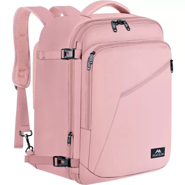 MATEIN Carry on Backpack for Women 40L Heavy Duty Travel Backpack Airplane Approved Expandable Simple Fashion Backpack for Women Frequent Traveler Gifts Light PurpleXXLarge Pink