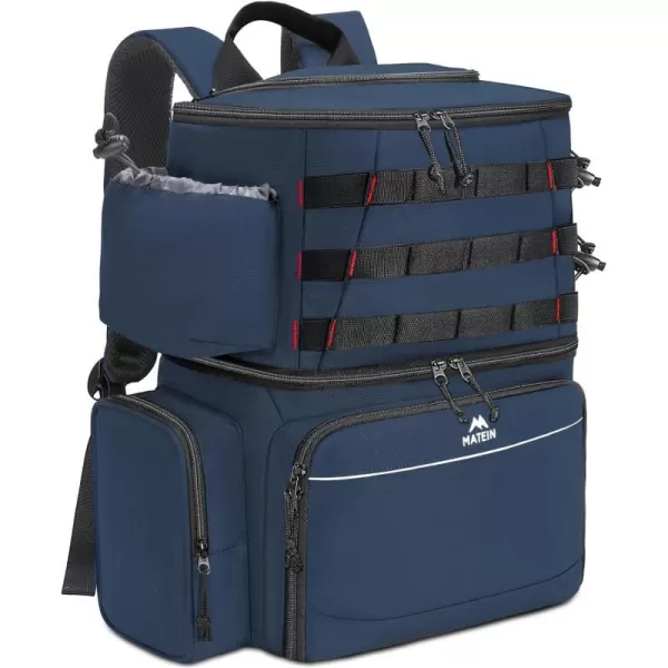 MATEIN Fishing Tackle Backpack with Cooler Large Fishing Bag with Rod Holders for 4 Trays Tray Not Included  Fishing gearBlue
