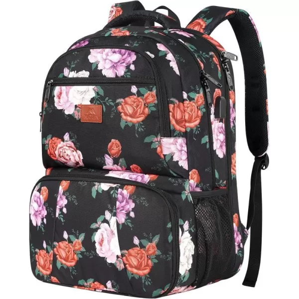 MATEIN Lunch Backpack 17 inch Insulated Cooler Backpack with USB Charging Port for Women Men Water Resistant College Lunch Box Backpack with Laptop Compartment for Work Picnic Travel Beach GiftsMulticoloured