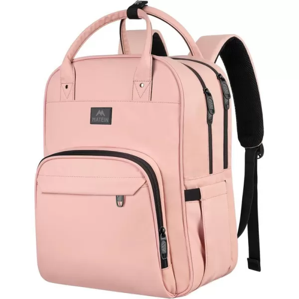 MATEIN Nursing Bag for Nurses 17 Inch Extra Large Waterproof Laptop Backpack Nurse Backpack with Removable Organizer Anti Theft Padded Womens Work Clinical Bag for Business College Travel HomePink