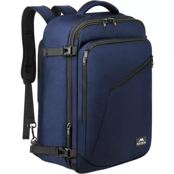 MATEIN Travel Backpack Personal Item Size Carry on Backpack for Airplanes Simple Backpack with Trolley Sleeve Gifts for International Travelers 35L Peacock BlueBlue