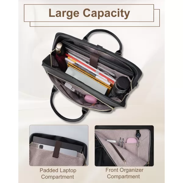 MATEIN 173 Inch Laptop Briefcase Extra Large Convertible Briefcase Backpack for Women Waterproof Laptop Bag for Work 3 in 1 Shoulder Bag Computer Messenger Bag Gift for Business Office Lady Black