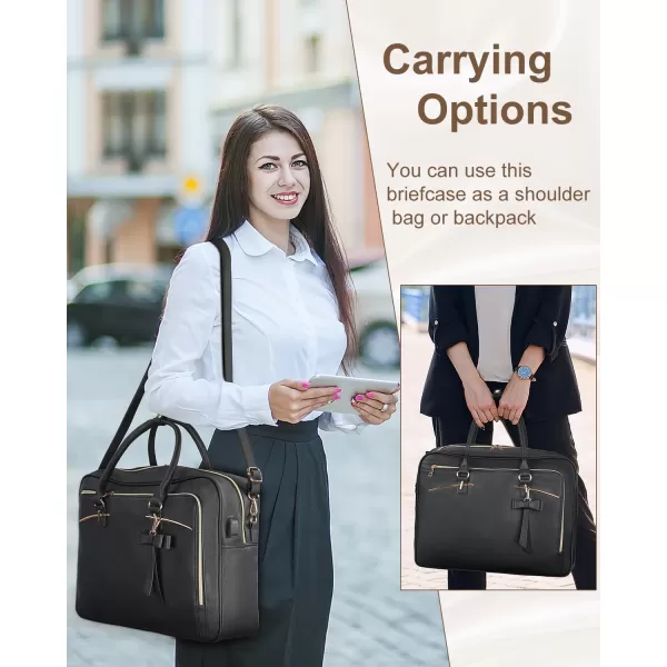 MATEIN 173 Inch Laptop Briefcase Extra Large Convertible Briefcase Backpack for Women Waterproof Laptop Bag for Work 3 in 1 Shoulder Bag Computer Messenger Bag Gift for Business Office Lady Black
