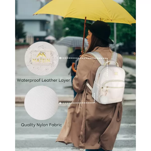 MATEIN Cute School Backpack for Girls Fashion Mini Purse Backpack for Women with USB Charging Port Quilted Lightweight Small Bookbag Shoulder Bag Ladies Gifts Travel Backpack Casual Daypacks BeigeDark Beige