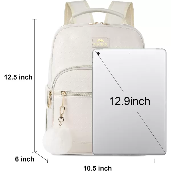MATEIN Cute School Backpack for Girls Fashion Mini Purse Backpack for Women with USB Charging Port Quilted Lightweight Small Bookbag Shoulder Bag Ladies Gifts Travel Backpack Casual Daypacks BeigeDark Beige