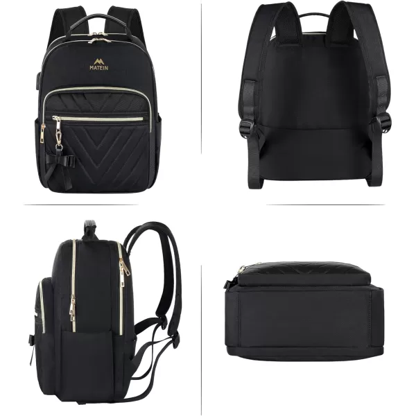 MATEIN Mini Backpack for Women Waterproof Stylish Daypack Purse Shoulder Bag with USB Charging Port Lightweight Small Casual Daily Travel Backpack Lady Girls Gifts for Work School 2pcs Sets BlackBlack