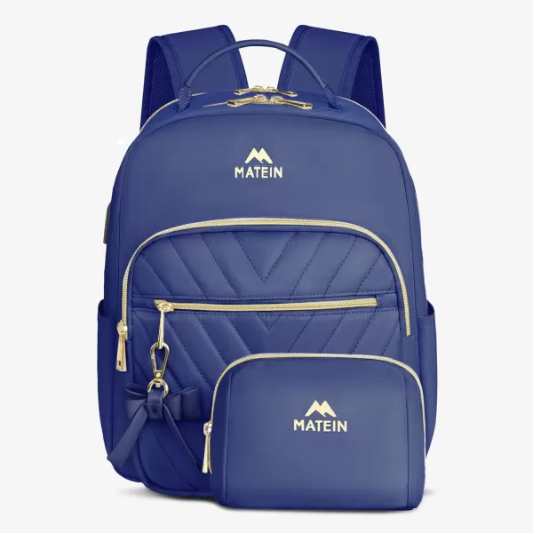 MATEIN Mini Backpack for Women Waterproof Stylish Daypack Purse Shoulder Bag with USB Charging Port Lightweight Small Casual Daily Travel Backpack Lady Girls Gifts for Work School 2pcs Sets BlackBlue