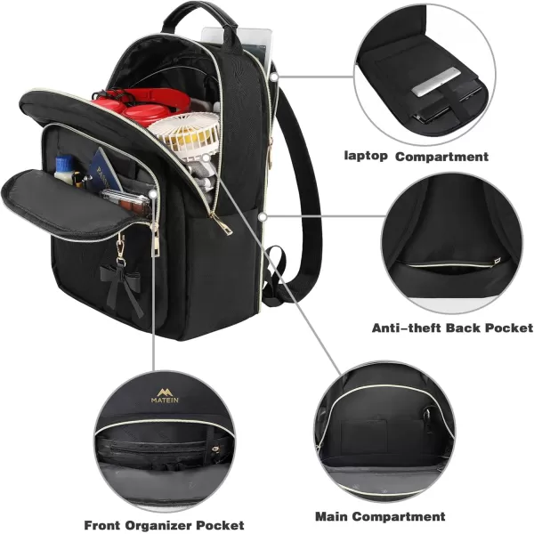 MATEIN Mini Backpack for Women Waterproof Stylish Daypack Purse Shoulder Bag with USB Charging Port Lightweight Small Casual Daily Travel Backpack Lady Girls Gifts for Work School 2pcs Sets BlackBlack
