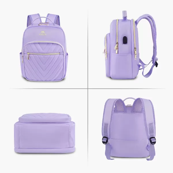 MATEIN Mini Backpack for Women Waterproof Stylish Daypack Purse Shoulder Bag with USB Charging Port Lightweight Small Casual Daily Travel Backpack Lady Girls Gifts for Work School 2pcs Sets BlackPurple