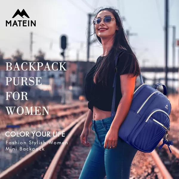 MATEIN Mini Backpack for Women Waterproof Stylish Daypack Purse Shoulder Bag with USB Charging Port Lightweight Small Casual Daily Travel Backpack Lady Girls Gifts for Work School 2pcs Sets BlackBlue