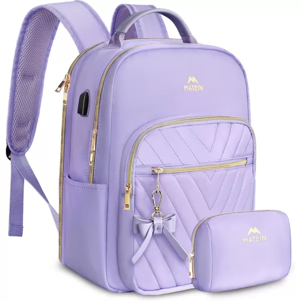 MATEIN Mini Backpack for Women Waterproof Stylish Daypack Purse Shoulder Bag with USB Charging Port Lightweight Small Casual Daily Travel Backpack Lady Girls Gifts for Work School 2pcs Sets BlackPurple