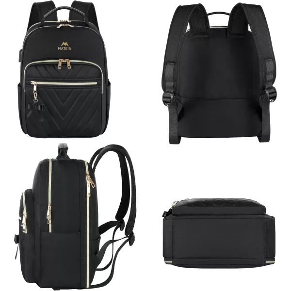 MATEIN Mini Backpack for Women Waterproof Stylish Daypack Purse Shoulder Bag with USB Charging Port Lightweight Small Casual Daily Travel Backpack Lady Girls Gifts for Work School 2pcs Sets BlackBlack